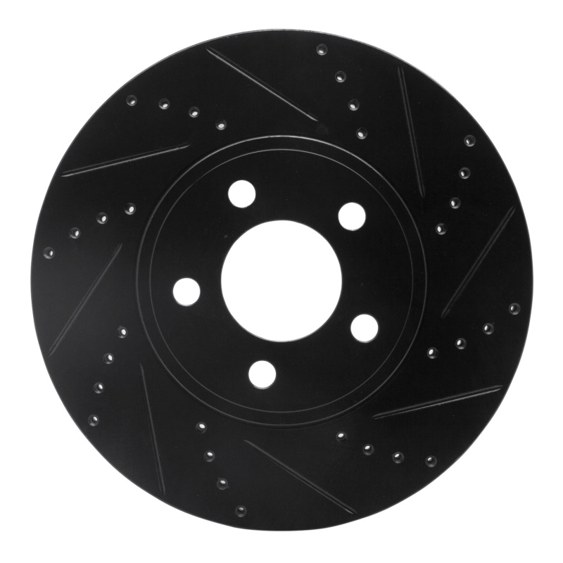 Ford Crown Victoria Brake Rotor (1) - Front Right - R1 Concepts - Drilled & Slotted - Black - `03-`11